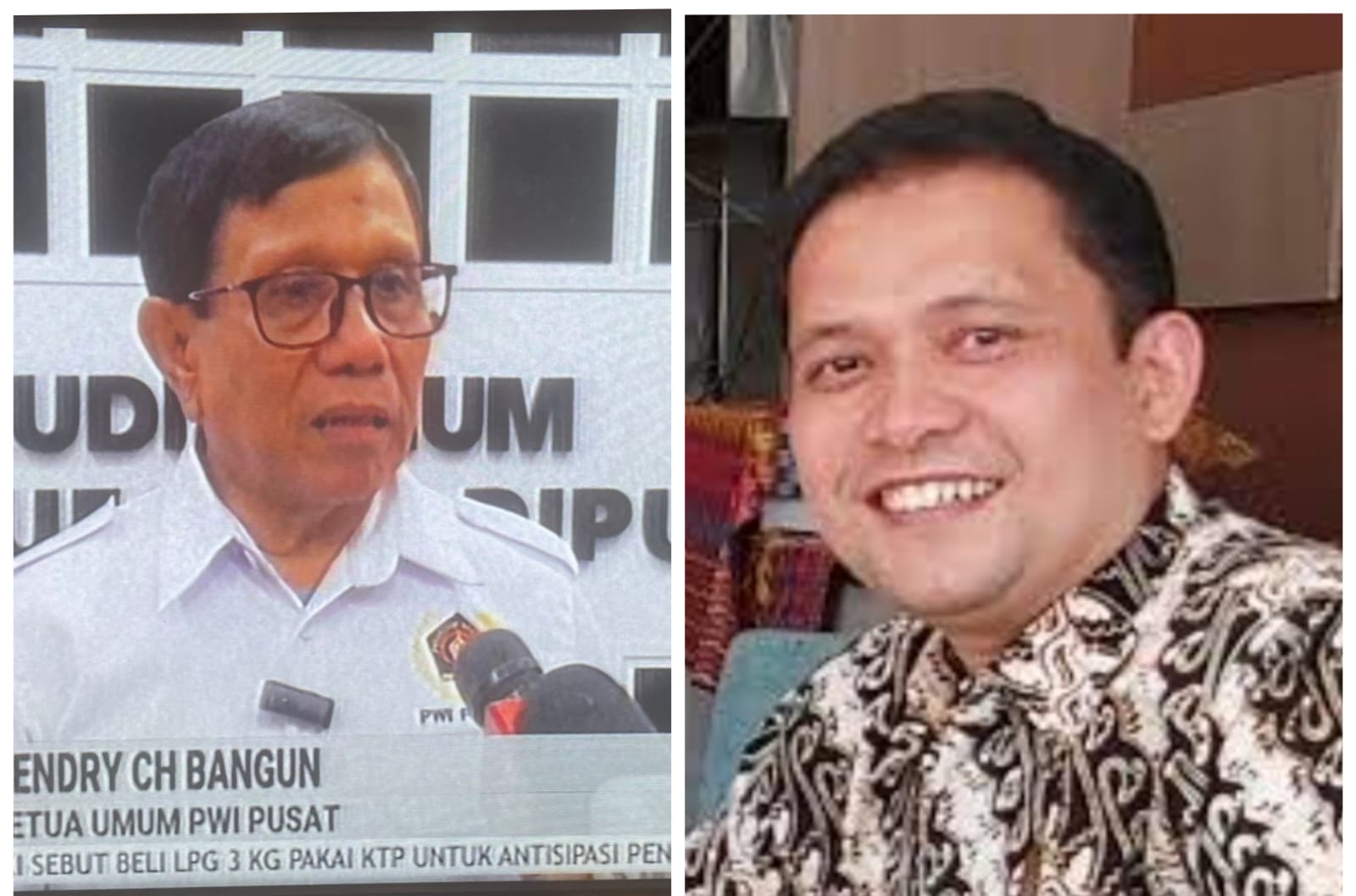 Ket foto. Kika, Ketua Umum PWI Pusat Hendri Ch Bangun dan Hendra J Kede, Wakil Ketua Bidang Organisasi.